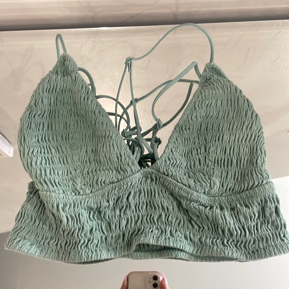 PINK brand Teal Bandeau Crop Top